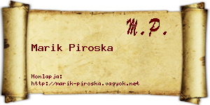 Marik Piroska névjegykártya